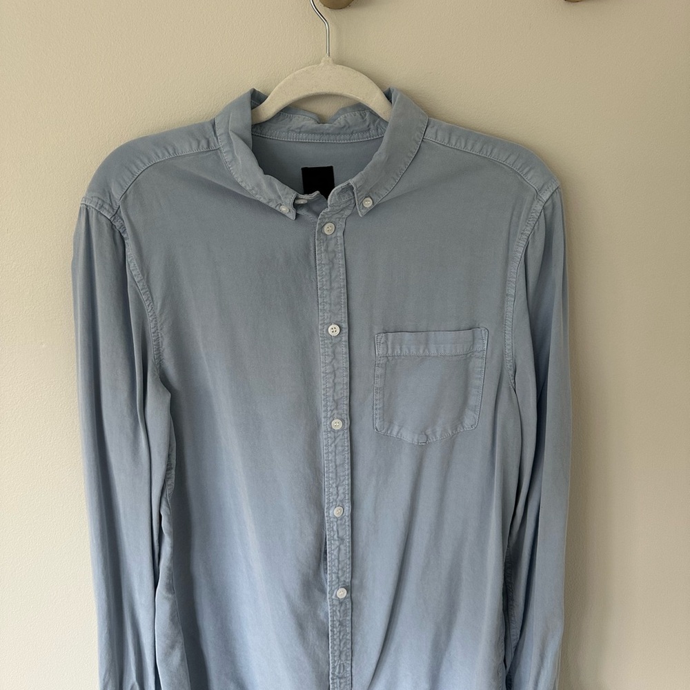 Men's Blue Button-Up Shirt